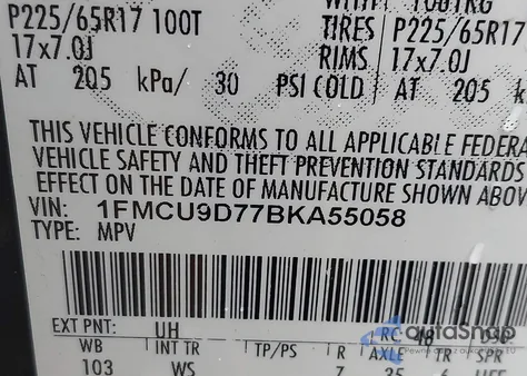 2011 Ford Escape Xlt из США, поврежденный, VIN 1FMCU9D77BKA55058